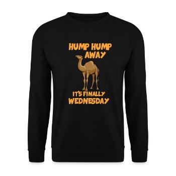 Kamel Geschenk I Trampeltier Dromedar - Unisex Pullover - Schwarz - Vorne - Alina (178cm) & Michal (187cm)