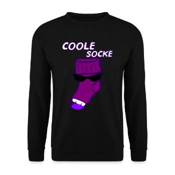 Coole Socke witzig Geschenk Idee - Unisex Pullover - Schwarz - Vorne - Alina (178cm) & Michal (187cm)