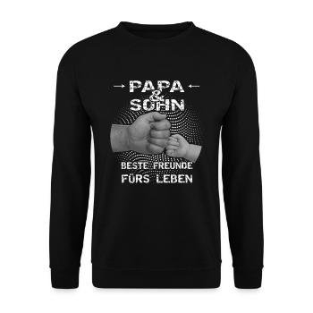 Papa und Sohn beste Freunde Geschenk Idee - Unisex Pullover - Schwarz - Vorne - Alina (178cm) & Michal (187cm)