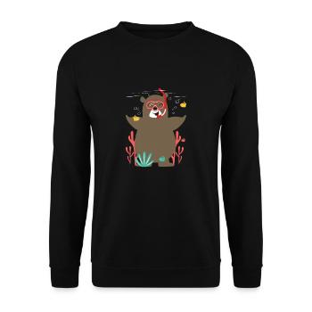 Ours plongeon plongée cadeau de plongée - Sweat-shirt Unisexe - noir - Devant - Alina (178cm) & Michal (187cm)