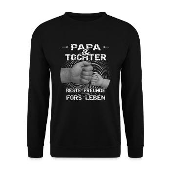 Papa und Tochter beste Freunde Stolz Geschenk - Unisex Pullover - Schwarz - Vorne - Alina (178cm) & Michal (187cm)
