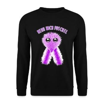 Nenn mich Puschel Flauschig süß Knuddelig - Unisex Pullover - Schwarz - Vorne - Alina (178cm) & Michal (187cm)