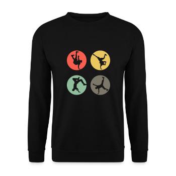 Retro Breakdance Bboying Gift I Breakdancing - Unisex Sweatshirt - black - Front - Alina (178cm) & Michal (187cm)