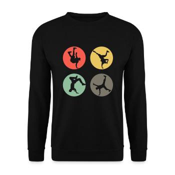 Retro Breakdance Bboying Gift I Breakdancing - Unisex Sweatshirt - black - Front - Alina (178cm) & Michal (187cm)