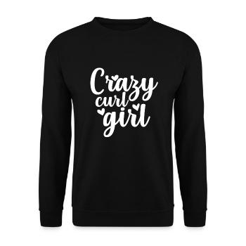 Curly hair gift I curls hair style sayings - Unisex Sweatshirt - black - Front - Alina (178cm) & Michal (187cm)