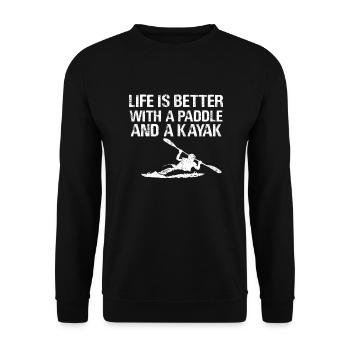 Kayak water sports gift I canoe kayak kayaker - Unisex Sweatshirt - black - Front - Alina (178cm) & Michal (187cm)