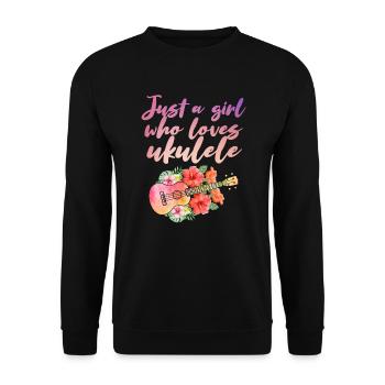 Uke Guitar Gift I Guitariste Ukulele Hawaï - Sweat-shirt Unisexe - noir - Devant - Alina (178cm) & Michal (187cm)