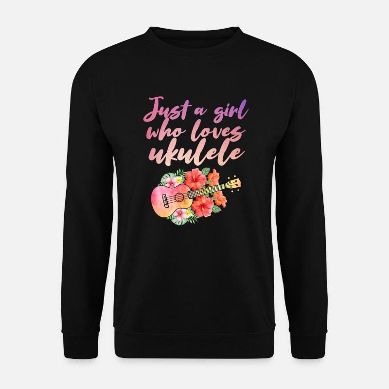 Uke Gitarre Geschenk I Gitarrist Hawaii Ukulele - Unisex Pullover - Schwarz
