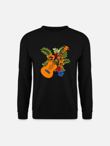 Uke Gitarre Geschenk I Gitarrist Hawaii Ukulele - Unisex Pullover - Schwarz