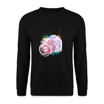 Photographer gift I photography camera - Unisex Sweatshirt - black - Front - Alina (178cm) & Michal (187cm)