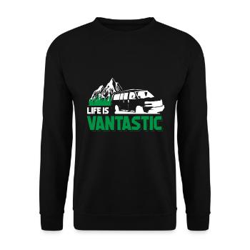 Caravane camping car cadeau je camping caravane - Sweat-shirt Unisexe - noir - Devant - Alina (178cm) & Michal (187cm)