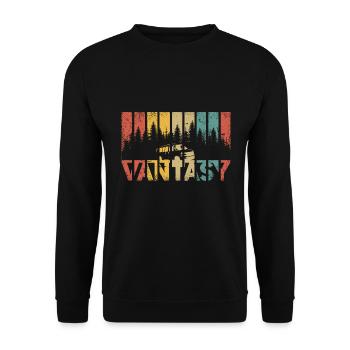 Cadeau de camping-car rétro I Van Camping Bus - Sweat-shirt Unisexe - noir - Devant - Alina (178cm) & Michal (187cm)