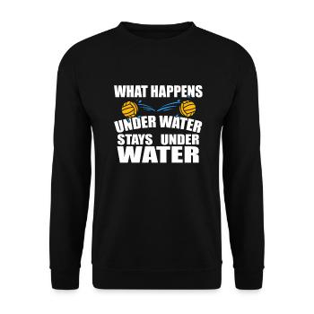 Wasserball-Spieler Geschenk I Kostüm Wasserballer - Unisex Pullover - Schwarz - Vorne - Alina (178cm) & Michal (187cm)