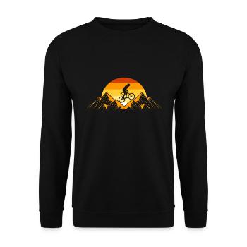 Mountainbike Geschenk I Fahrrad Mountain Bike MTB - Unisex Pullover - Schwarz - Vorne - Alina (178cm) & Michal (187cm)