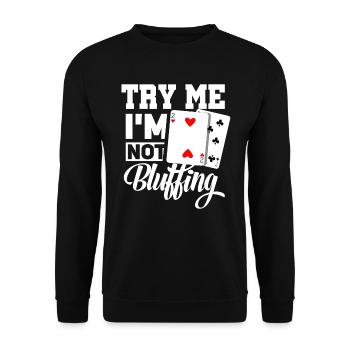 Poker game Texas Holdem gift I poker - Unisex Sweatshirt - black - Front - Alina (178cm) & Michal (187cm)