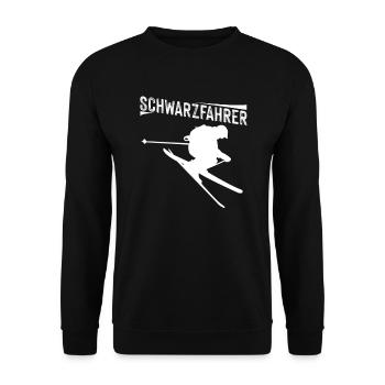 Ski Skifahren Wintersport Geschenk I Schwarzfahrer - Unisex Pullover - Schwarz - Vorne - Alina (178cm) & Michal (187cm)