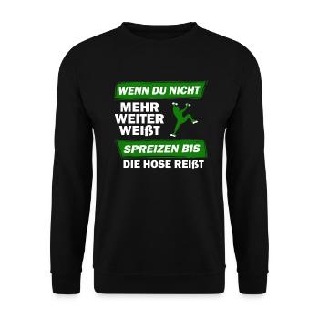Bouldern Klettern Outfit Geschenk I Boulderhalle - Unisex Pullover - Schwarz - Vorne - Alina (178cm) & Michal (187cm)
