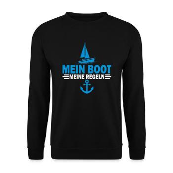Segeln Boot Segelboot Geschenk I Kapitän Segler - Unisex Pullover - Schwarz - Vorne - Alina (178cm) & Michal (187cm)