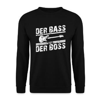 Bass Gitarre Geschenk I Musiker Basser Bassist - Unisex Pullover - Schwarz - Vorne - Alina (178cm) & Michal (187cm)