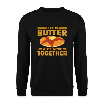 Pancakes pancake gift I breakfast pancake - Unisex Sweatshirt - black - Front - Alina (178cm) & Michal (187cm)