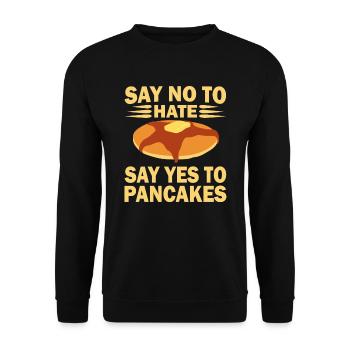 Pancakes pancake gift I breakfast pancake - Unisex Sweatshirt - black - Front - Alina (178cm) & Michal (187cm)
