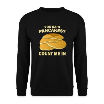 Pancakes pancake gift I breakfast pancake - Unisex Sweatshirt - black - Front - Alina (178cm) & Michal (187cm)