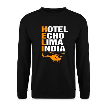 Helicopter Pilot Gift I Helicopter Helicopter - Unisex Sweatshirt - black - Front - Alina (178cm) & Michal (187cm)