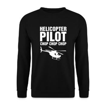 Helicopter Pilot Gift I Helicopter Helicopter - Unisex Sweatshirt - black - Front - Alina (178cm) & Michal (187cm)