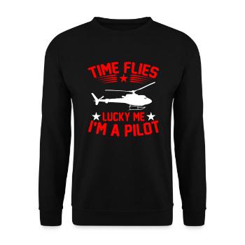 Helicopter Pilot Gift I Helicopter Helicopter - Unisex Sweatshirt - black - Front - Alina (178cm) & Michal (187cm)
