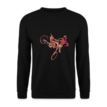 Dirt bike supercross gift I biker MX motocross - Unisex Sweatshirt - black - Front - Alina (178cm) & Michal (187cm)