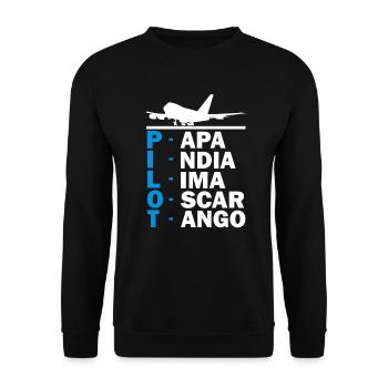 Airplane pilot gift I aviation aviator - Unisex Sweatshirt - black - Front - Alina (178cm) & Michal (187cm)