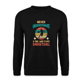 Joueur de basket fille cadeau I streetball - Sweat-shirt Unisexe - noir - Devant - Alina (178cm) & Michal (187cm)