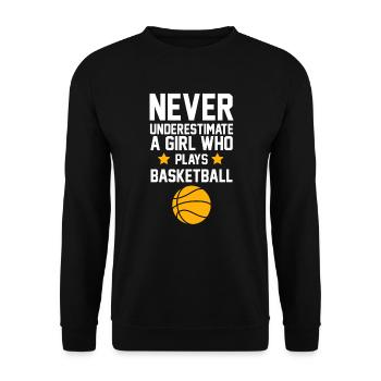 Joueur de basket fille cadeau I streetball - Sweat-shirt Unisexe - noir - Devant - Alina (178cm) & Michal (187cm)