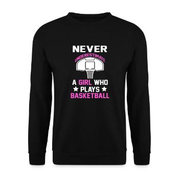 Joueur de basket fille cadeau I streetball - Sweat-shirt Unisexe - noir - Devant - Alina (178cm) & Michal (187cm)