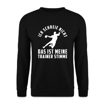 Handball Trainer I Handballer Jugendtrainer - Unisex Pullover - Schwarz - Vorne - Alina (178cm) & Michal (187cm)