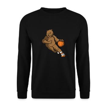 Bear basketball gift I basketball player brown bear - Unisex Sweatshirt - black - Front - Alina (178cm) & Michal (187cm)