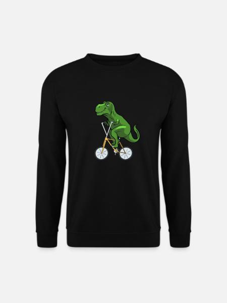 T-Rex road bike gift I Dino cycling bike - Unisex Sweatshirt - black