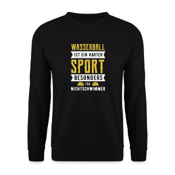 Wasserball - Unisex Pullover - Schwarz - Vorne - Alina (178cm) & Michal (187cm)
