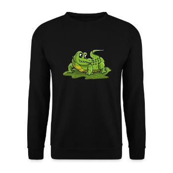 crocodile - Sweat-shirt Unisexe - noir - Devant - Alina (178cm) & Michal (187cm)