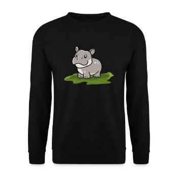 Flusspferd Nilpferd - Unisex Pullover - Schwarz - Vorne - Alina (178cm) & Michal (187cm)