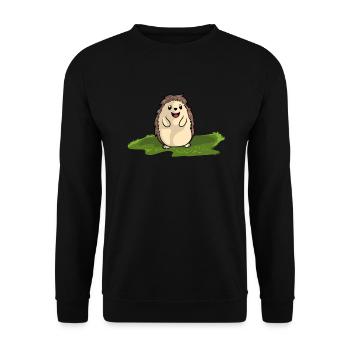 Hedgehog - Unisex Sweatshirt - black - Front - Alina (178cm) & Michal (187cm)