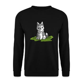 Wolf - Unisex Sweatshirt - black - Front - Alina (178cm) & Michal (187cm)