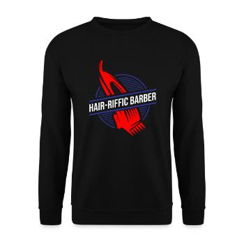 Barber Barbershop Barbier Bart - Unisex Pullover - Schwarz - Vorne - Alina (178cm) & Michal (187cm)