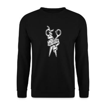 Barber Barbershop Barber Beard - Unisex Sweatshirt - black - Front - Alina (178cm) & Michal (187cm)