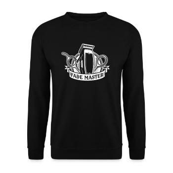 Barber Barbershop Barbier Bart - Unisex Pullover - Schwarz - Vorne - Alina (178cm) & Michal (187cm)