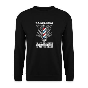 Barber Barbershop Barber Beard - Unisex Sweatshirt - black - Front - Alina (178cm) & Michal (187cm)