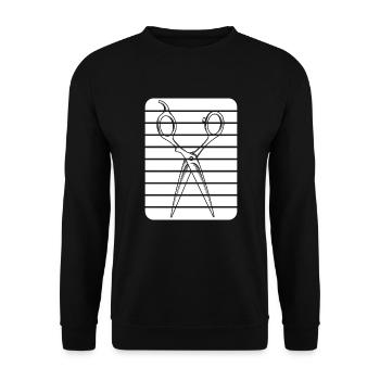 Barber Barbershop Barbier Bart - Unisex Pullover - Schwarz - Vorne - Alina (178cm) & Michal (187cm)