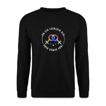 LGBT Regenbogen Bi Lesbisch Schwul Transgender - Unisex Pullover - Schwarz - Vorne - Alina (178cm) & Michal (187cm)