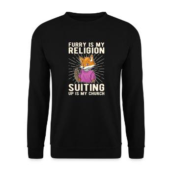 Furry Fandom Furries Fursona - Unisex Sweatshirt - black - Front - Alina (178cm) & Michal (187cm)