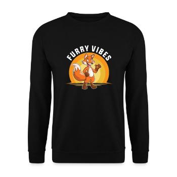 Furry Fandom Furries Fursona - Unisex Sweatshirt - black - Front - Alina (178cm) & Michal (187cm)